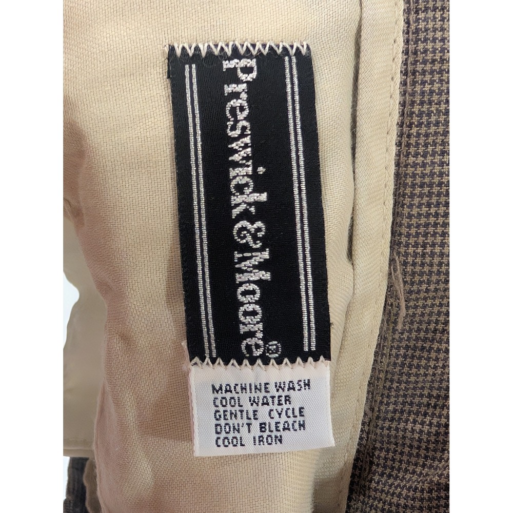 Preswick & Moore Mens Gray Plaid Pleated Dress Pants Career Trousers 36W‎ 32L - Picture 5 of 6